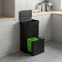 Sensor Mülleimer Venna Edelstahl Schwarz 72L [en.casa] von [EN.CASA]