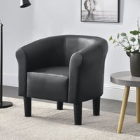 Sessel Jelgava 70x70x58 cm Kunstleder Schwarz [en.casa] von [EN.CASA]
