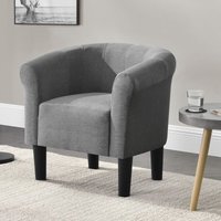 Sessel Jelgava 70x70x58 cm Textil Hellgrau [en.casa] von [EN.CASA]