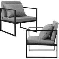 Sessel Ragusa 2er Set Dunkelgrau en.casa von [EN.CASA]