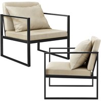 [en.casa] - Sessel Ragusa 2er Set Sandfarben en.casa von [EN.CASA]