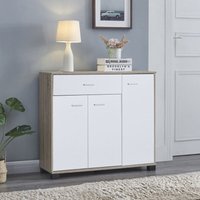 Sideboard Bobeck 72x80x28 cm Eiche/Weiß [en.casa] von [EN.CASA]