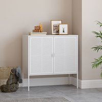 Sideboard Castelli 82,5 x 80 x 40 cm Weiß Stahl [en.casa] von [EN.CASA]