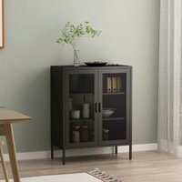[en.casa] - Sideboard Falköping mit Gittertüren Schwarz von [EN.CASA]