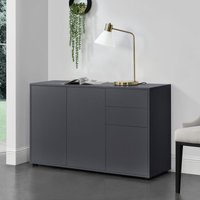 [en.casa] - Sideboard Paarl 74x117x36 cm mit 2 Schubladen und 3 Türen Dunkelgrau Matt en.casa von [EN.CASA]