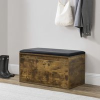 [en.casa] - Sitzbank Degerfors 80x39x45 cm Eiche dunkel/Schwarz von [EN.CASA]