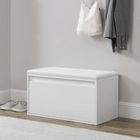 [en.casa] - Sitzbank Degerfors 80x39x45 cm mit Schublade Weiß en.casa - Weiß von [EN.CASA]