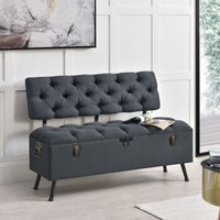 Sitztruhe Malmöhus 110x48x75cm Dunkelgrau [en.casa] von [EN.CASA]