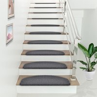 [en.casa] - Stufenmatte 15er Set Halbrund Dunkelgrau von [EN.CASA]
