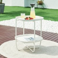 Tabletttisch Sandefjord Stahl 57,5x46x46 cm Weiß von [EN.CASA]