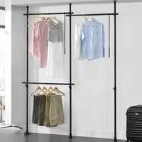 Teleskopgarderobe Kemi mit 3 Garderobenstangen 150 - 230 cm [en.casa] von [EN.CASA]