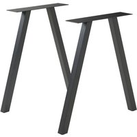[en.casa] - Tischgestell 2er Set Heustreu 72x70cm Schwarz von [EN.CASA]