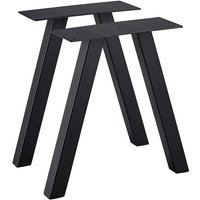 Tischgestell Mariager 2er-Set Stahl 42x40cm Schwarz [en.casa] von [EN.CASA]