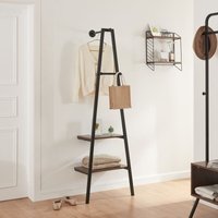 Wandgarderobe Bjørnafjorden Stahl Schwarz / Walnuss-Optik [en.casa] von [EN.CASA]