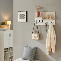 Wandgarderobe Botaruvn mit 2 Ablagen 34x59x13 cm Beige/Weiß [en.casa] von [EN.CASA]