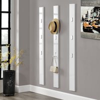 [en.casa] - Wandgarderobe Hansnes mit 3 Klapphaken 165 cm Weiß von [EN.CASA]