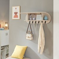 Wandgarderobe Vilkön mit Ablagefach 80x16x30 cm Beige [en.casa] von [EN.CASA]