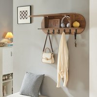 Wandgarderobe Vilkön mit Ablagefach 80x16x30 cm Walnussoptik [en.casa] von [EN.CASA]