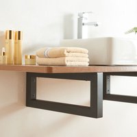 Wandkonsole 2er Set Hawangen 40x20 cm Stahl Schwarz [en.casa] von [EN.CASA]
