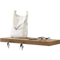 Wandregal 80 x 23,5 x 5 Hängeboard mit Schlitz Walnussimitat en.casa von [EN.CASA]