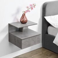 [en.casa] - Nachttisch hängend Amberg mit Schublade Betonoptik von [EN.CASA]