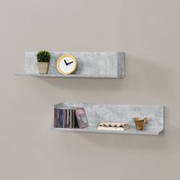 Wandregal Elverum 2er Set Betonoptik en.casa von [EN.CASA]