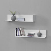 Wandregal Elverum 75 x 16,5 x 16,5 cm 2er Set Weiß en.casa von [EN.CASA]