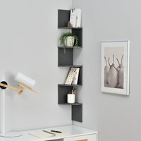 Wandregal Greiz Zick Zack Design Dunkelgrau Matt en.casa von [EN.CASA]