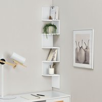 [en.casa] - Wandregal Greiz Zick Zack Retro Design Weiß Matt en.casa von [EN.CASA]