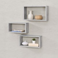 Wandregal Mandal 3er Set versch. Größen Betonoptik en.casa von [EN.CASA]