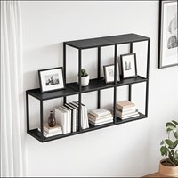 Wandregal Nostened 5er Set Schwarz [en.casa] von [EN.CASA]