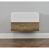 Wandregal Oslo 2er Set 46x30x15cm Holzfarben/Weiß matt [en.casa] von [EN.CASA]