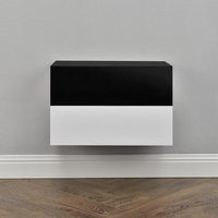 Wandregal Oslo 2er Set 46x30x15cm Weiß und Schwarz Hochglanz [en.casa] von [EN.CASA]