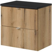 Waschbeckenunterschrank Skelbolu 60x60x40cm Eichenoptik/Schwarz [en.casa] von [EN.CASA]