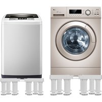 [en.casa] - Waschmaschinen-Untergestell Kirburg 8 Füße 400 kg Weiß Weiß von [EN.CASA]