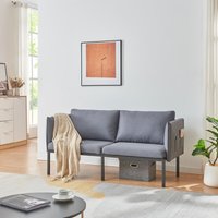 [en.casa] - 2-Sitzer-Sofa Kamar 69x158x63 cm Dunkelgrau von [EN.CASA]