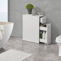 Badezimmerschrank Kauhajoki 61x20x45cm Weiß [en.casa] von [EN.CASA]