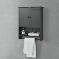 [en.casa] - Badezimmerschrank Steyr 65x49x15 cm Dunkelgrau mdf en.casa von [EN.CASA]