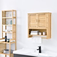 [en.casa] - Badezimmerschrank Tyresö Hängeschrank Bambus 66 x 62 x 20 cm von [EN.CASA]