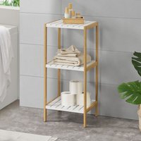[en.casa] - Badregal Balsfjord mit 3 Ablagen 33x34x80cm Bambus von [EN.CASA]