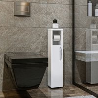 [en.casa] - Badschrank Årjäng mit Toilettenpapierhalter 65x15x12cm Weiß Weiß von [EN.CASA]
