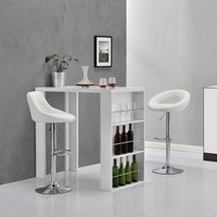 [en.casa] - Bartisch Bonn 117 x 57 x 106,5 cm mit 3 Fächern Weiß en.casa von [EN.CASA]