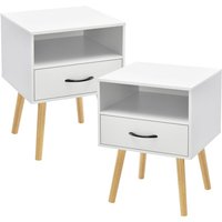 [en.casa] - Beistelltisch Gävle 2er Set Weiß von [EN.CASA]