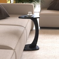 [en.casa] - Beistelltisch Klinerg 40x37x56 cm Marmoroptik, schwarz von [EN.CASA]