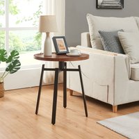 [en.casa] - Beistelltisch Mippeena 54xØ50 cm Schwarz/Walnuss von [EN.CASA]