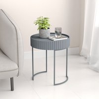 [en.casa] - Beistelltisch Rill 46xØ40 cm Grau von [EN.CASA]