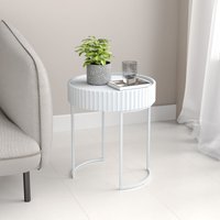 [en.casa] - Beistelltisch Rill 46xØ40 cm Weiß von [EN.CASA]