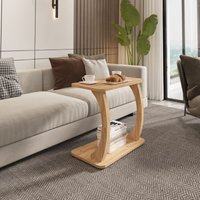 [en.casa] - Beistelltisch Stattela C-förmig 59x35x56 cm Holzoptik von [EN.CASA]