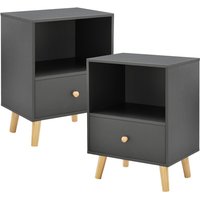 [en.casa] - Beistelltisch Sundsvall 2er Set Dunkelgrau von [EN.CASA]