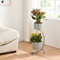 [en.casa] - Blumenständer Almelo 63x29x21cm Metall Grau von [EN.CASA]